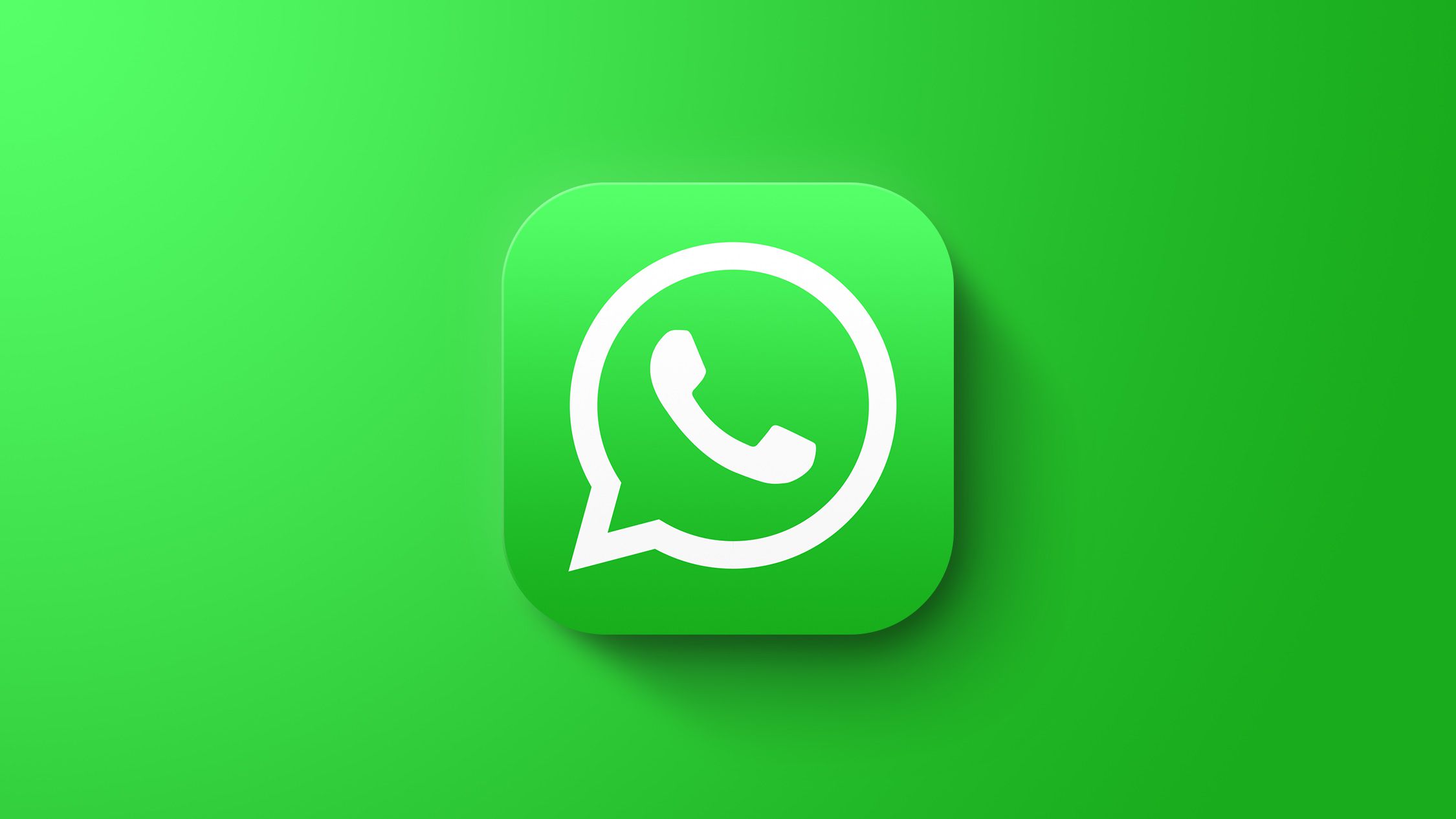 A green and white WhatsApp icon on a green background with a shadow, representing the search query 'WhatsApp photos not appearing in gallery'.