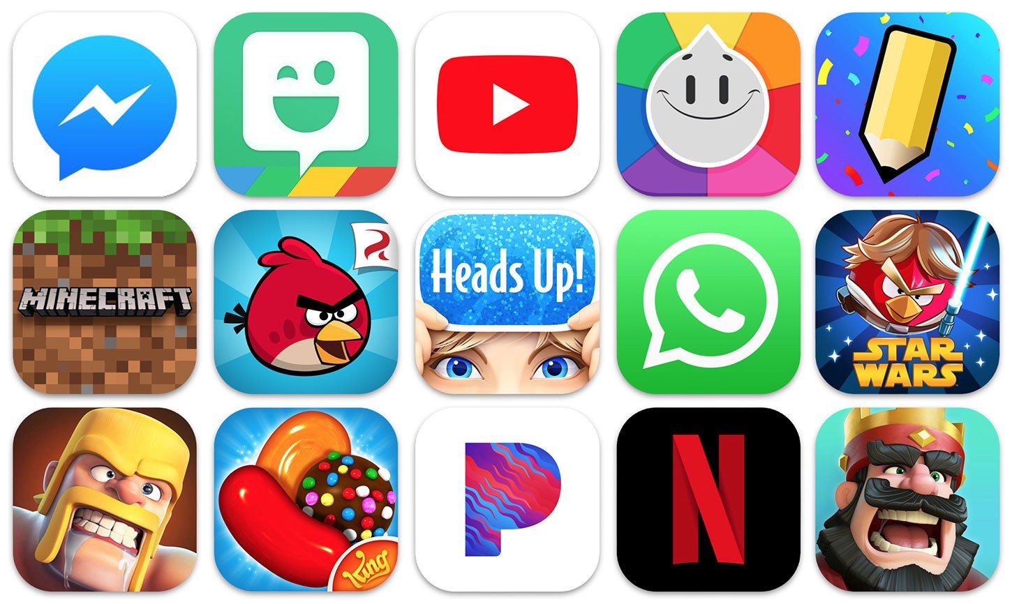 Various app icons representing popular online work apps in Indonesia.