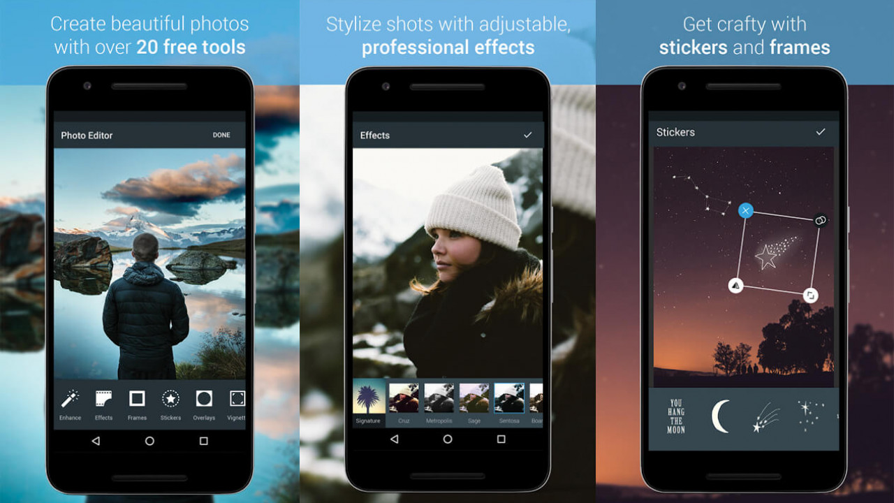 Aplikasi edit foto terbaik dengan fitur canggih seperti efek, bingkai, dan stiker.