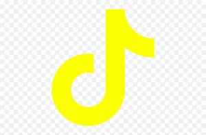 A yellow square with a black TikTok logo in the center.