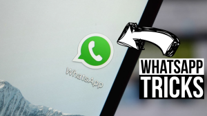 The image, with an arrow pointing to the WhatsApp logo, is about WhatsApp tricks, and gives tips and tricks for viewing a private WhatsApp profile.