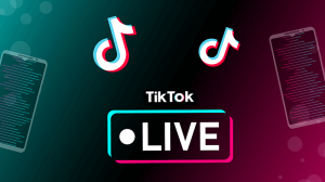 A person is starting a TikTok live stream with a prerecorded video using a smartphone.