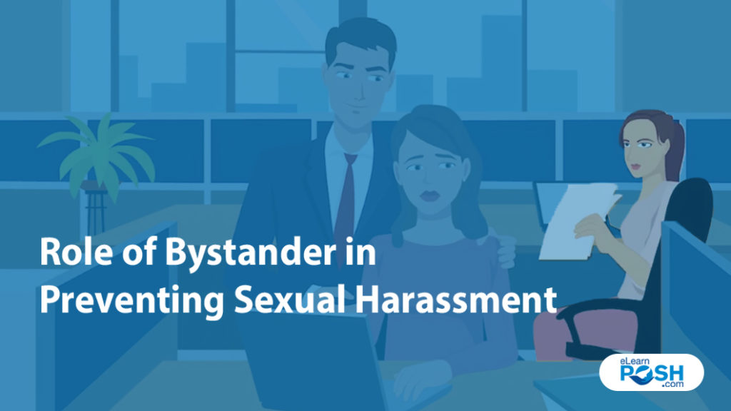 A man and woman are having an uncomfortable conversation in an office, while another woman looks on. The image represents the search query 'Tips to prevent harassment on dating sites'.