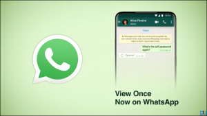 A screenshot of a WhatsApp chat with a green background and a lock icon, illustrating the 'view once' privacy feature for media shared in the app.