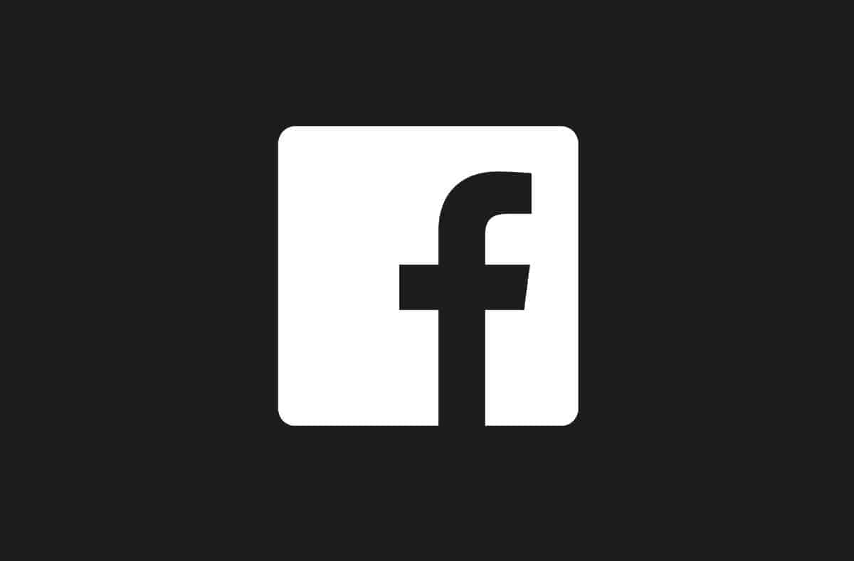 The black and white image shows the Facebook logo, which is a white 'f' in a blue square. The image represents the search query 'Facebook Lite name change'.